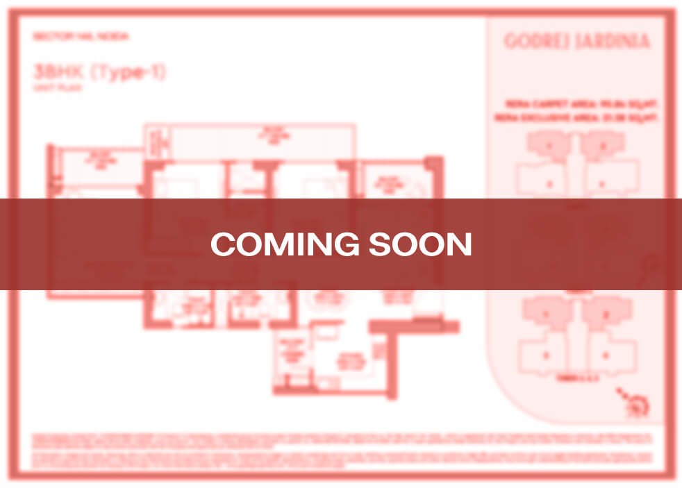 Godrej Rajendra Nagar Hyderabad 3 BHK Floorplan